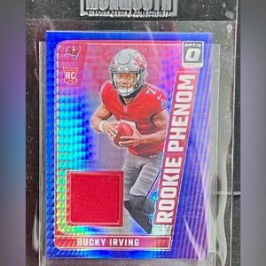 2024 Donruss Optic RC RPB-BIG Bucky Irving Blue Hyper Memorabilia Rookie Phenoms